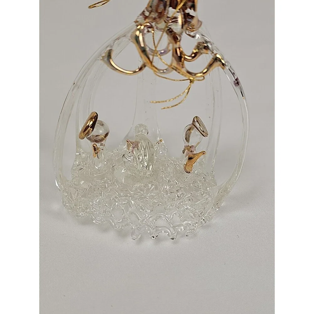 Vintage Spun Glass Christmas Ornament Set of 8 Complete w/ Original Box